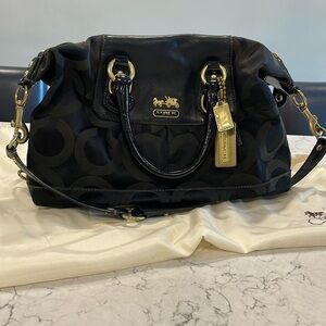 Coach Madison Op Art Black lavender Purse Handbag